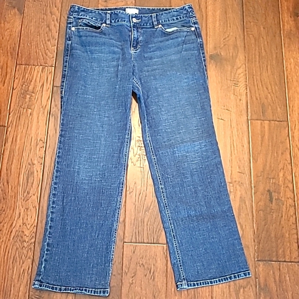 LOFT Classic Straight Leg Jeans in Blue Denim
